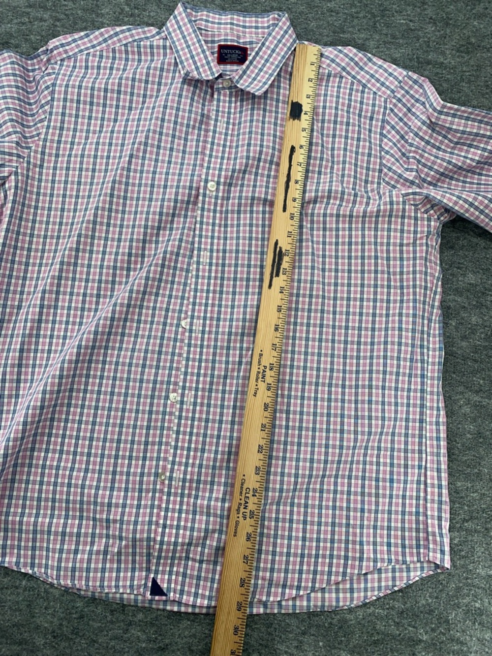 UNTUCKit Pink Blue Plaid Button Front Shirt XXL Wrinkle Free - Picture 6 of 8